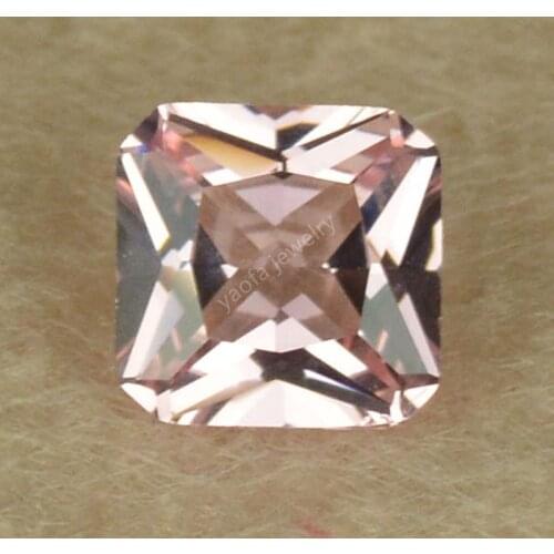 High temperature resistance Square Octangle Princess shape Pink Nano Synthetic morganite stones beads for jewelry making