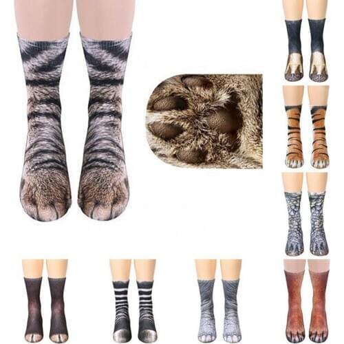 Women Animal Floor Socks Mid Cartoon Warm Plush Carpet SocksThicken Non-slip Cotton Christmas Decor Winter Accessories