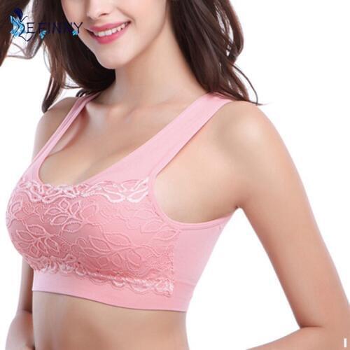 OIONINOS Women Bodybuilding Fitness Seamless Tank Workout Racerback Stretch Padded Crop Breathable Tops Bra