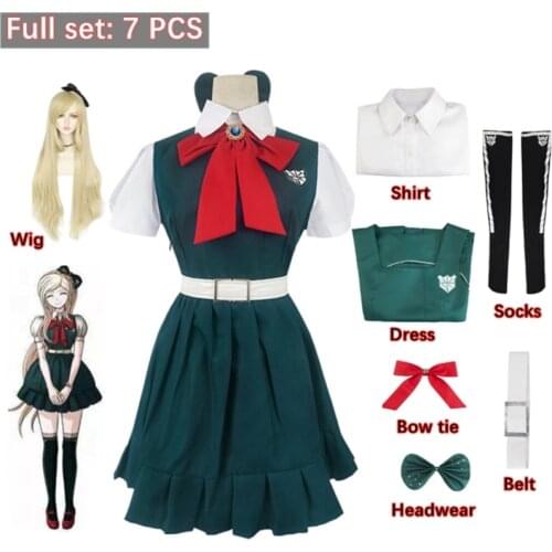 New Anime Cosplay Sonia Nevermind Danganronpa 2 Cosplay Dress Woman Party Halloween Costume JK Uniform And Wigs