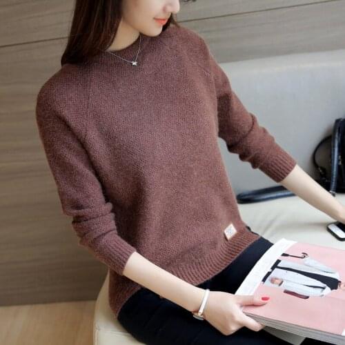 Tops Women Autumn Winter Casual Tee Shirt Fashion Solid Long Sleeve Knitted Sweater Loose Pullover O-neck Shirts 2020 Sweaters