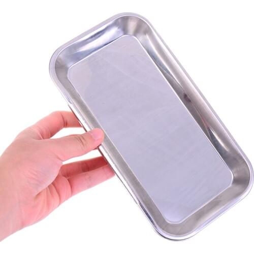 1PCS Stainless Steel Surgical Tray Dental Dish Lab Instrument Tools approx. 22x12x2cm