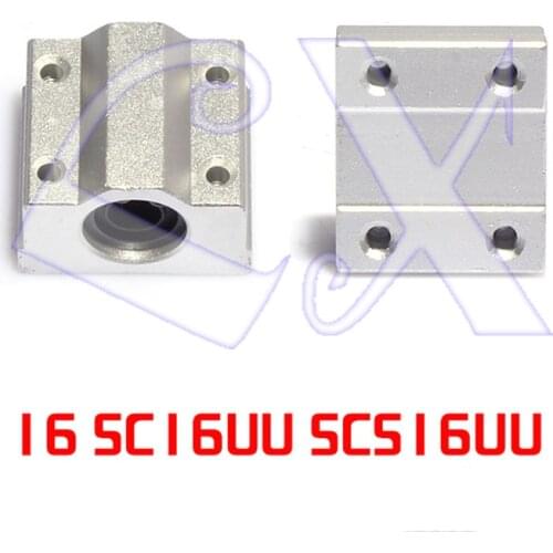1PC New SC16UU SCS16UU 16mm Linear Ball Bearing Block Pillow Block For Cnc Parts Chrome-plated optical axis guide rail