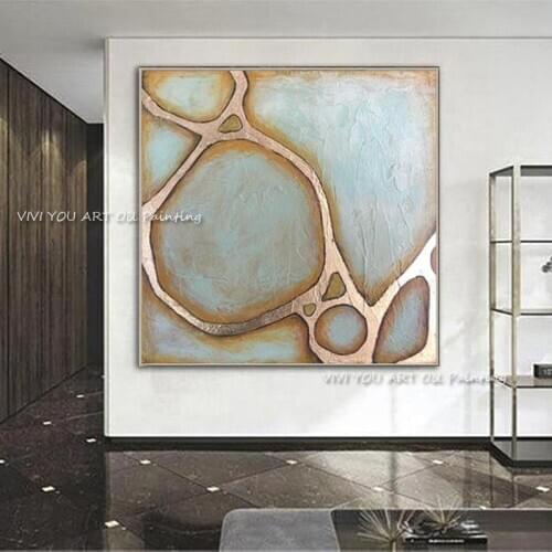 100% Handpaint Oil Paintings On Canvas Large Wall Art Abstract Gold Leaf Painting Contemporary Art Wall Painting For Living Room