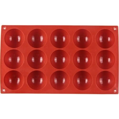 15 Holes Chocolate Sphere Mold Big Half Ball Mold Hemisphere Shape Silicone Chocolate Cake Mousse Dessert Baking Pastry Bakeware
