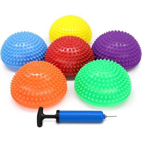 4pcs/lot 16cm Children Hemisphere Stepping Stones Spiky Massage balance Ball yoga half ball Sensory Integration w ball pump free