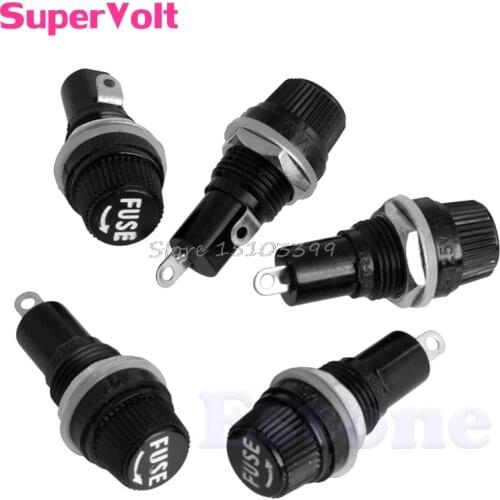 5Pcs 10A Chassis Panel Mount Fuse Holder Socket for 5*20 Glass Fuses 250V G08 Whosale&DropShip