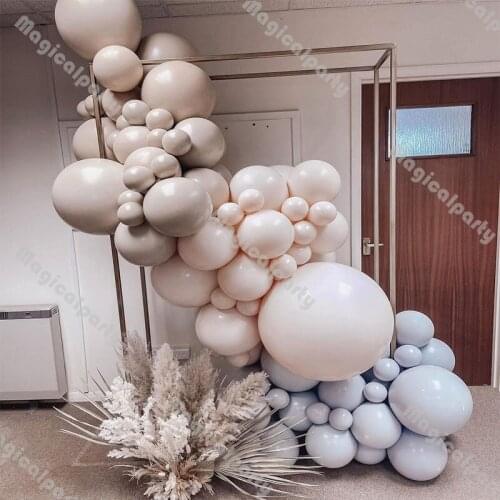 91pcs Doubled Macaron Blue Apricot Cream Peach Balloon Garland Kit Birthday Party Gender Reveal Baby Shower Decorations