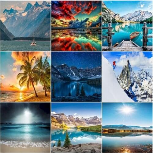 5D DIY Diamond Painting Landscape Full Square Drill New Arrival Diamond Embroidery Lake Cross Stitch Spring Home Decor Pictures