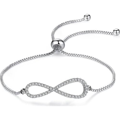Infinity Bracelet Women Bracelet Infinity Shape Inlaid Cubic Zirconia Bracelet Fashion Accessories Give Surprise Birthday Gifts