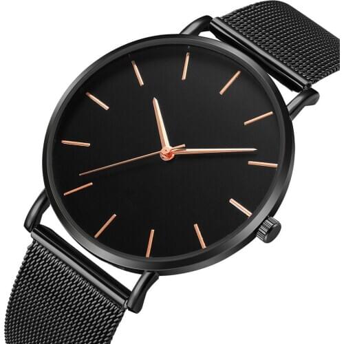 New Fashion Watch For Women Luxury Stainless Steel Mesh Belt Ladies Watches Men Womens Unisex Quartz Brand Clock Zegarek Damski