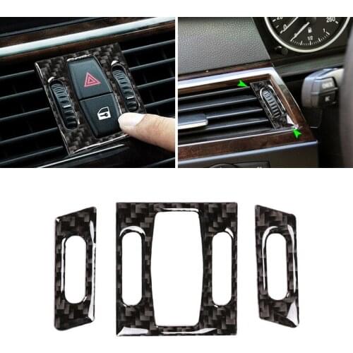 For BMW 5 Series E60 E61 2004 2005 2006 2007 2008 2009 2010 Carbon Fiber Car Interior Center Control Air Vent Outlet Cover Trim