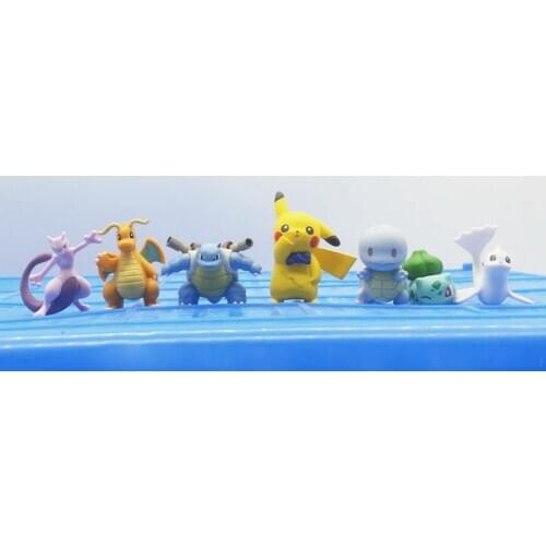 Original Genuine bulk Pokemon Anime Figures Toys Figurine Small Ornaments Cake Decorations Pikachu Pocket Monster kid room Decor