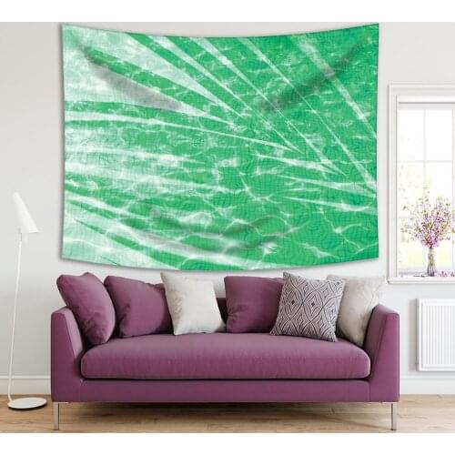 Tapestry Reflection of A Palm Tree on Swimming Pool Summer Tropical Nature Life Photo Printed Green