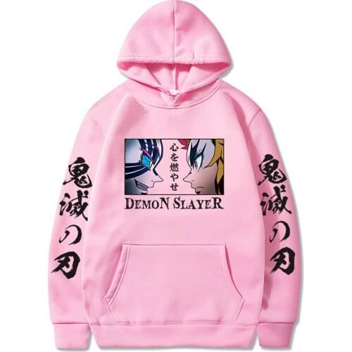 Hot Sale Anime Costume Streetwear Demon Slayer Rengoku Kyoujurou Akaza Printing Hoodies Harajuku Pullover Dropship Sweatshirt