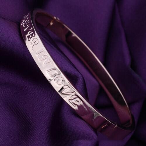 Europe & American hot sell couple bangle 925 silver forever in love Bangles 2020 fine jewelry Valentines Day gift free shipping