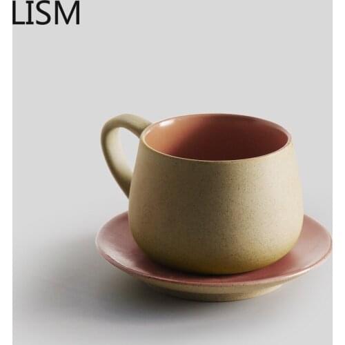 Retro Handmade Coffee Cup Set Creative Japanese Tea Cup and Saucer Porcelain Vintage Turkish Kitchen Tazas De Cafe Coffee Mugs