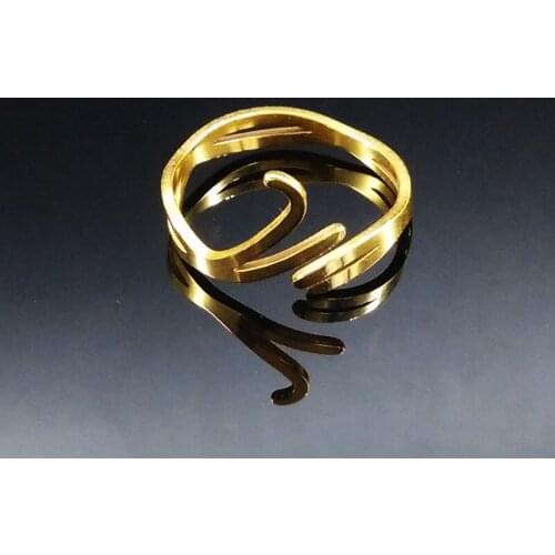 Gold Color Stainless Steel Rings Women Adjustable Rings Jewelry Gift anillos de acero inoxidable para las mujeres RS05