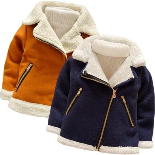 Thick Warm Boys Girls Large Lapel Plus Velvet Jackets Outerwear 2021 New Autumn Winter Children Clothes Baby Kids Woolen Coats