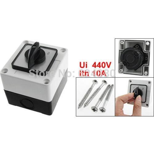 LW8-10/3 D303 Three 3 Postion 12 Terminals Universal Rotary Cam Combination Changeover Switch Station Box White