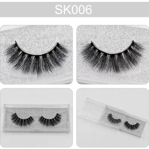 SOQOZ False Eyelashes 3D Faux Mink Eyelashes Fluffy Volume Lashes Cruelty Free Vegan 3D Lashes Thick Silk False Lash SK006