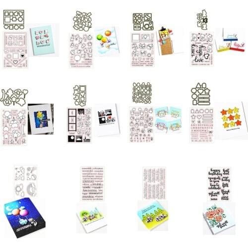 New Items Words Animals Heart Metal Cutting Dies And Transparent Clear Stamps For DIY Scrapbooking Album Paper Cards New 2020