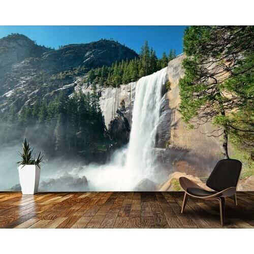 Papel de parede valley waterfall natural landscape 3d wallpaper mural,living room tv wall bedroom wall papers home decor