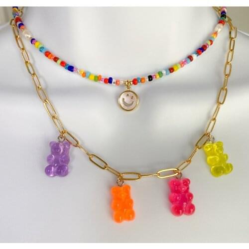 5Pcs Plated chain choker, New Arrival Fashion candy animal necklace,cute jewelry for gifts