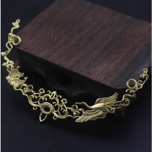 6sets Brass Casted Flower Butterfly Open Back Cameo Base Connectors Oriental Choker Necklace DIY Handcrafts Jewelry Accessories