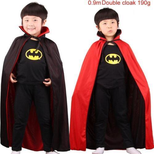 Halloween Trench Cloak Cosplay Costume Death Vampire Red Black Cloak Double and Single Layer Stand Collar Hooded Cloak Costume