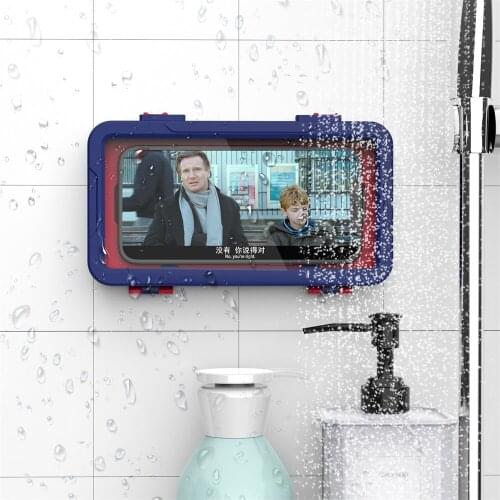 Liner Tablet Or Phone Holder Waterproof Case Box Wall Mounted All Covered Mobile Phone Shelves Self-Adhesive Shower Accessories