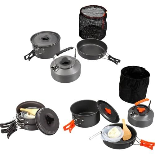 Portable Camping Cookware Mess Kit Outdoor Campfire Cookware for Hiking Backpacking, Folding and Lightweight