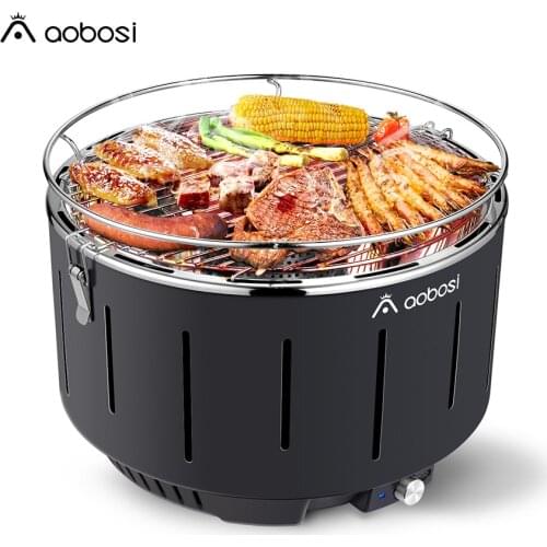 Aobosi CG09 Charcoal Grill BBQ Grill Stainless Steel Portable Outdoor Barbecue Tool Carbon Stove with Ventilation System