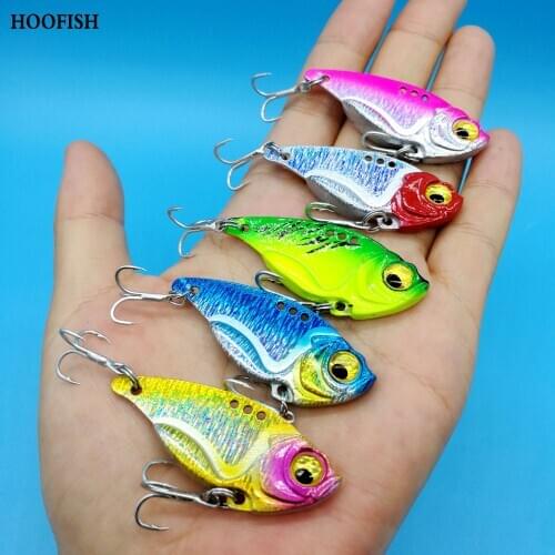 HOOFISH 3PCS/lot Metal Vib Blade Lure 7g/10g/15g 3DEyes Artificial Vibe for Bass Pike Perch Fishing isca artificial spinner bait