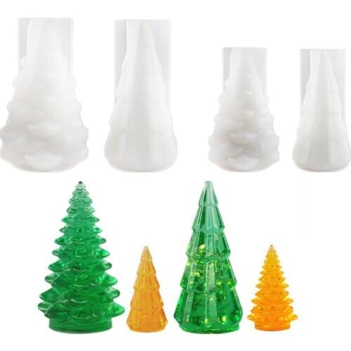 UV Resin Jewelry Liquid Silicone Mold 3D Christmas Trees Resin Molds For Jewelry Pine Cone Night Light Mold Epoxy Resin Molds
