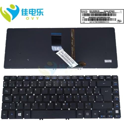 SP Spanish backlit keyboard For Acer Aspire V5-431P V5-471 V5-451 431 black keyboards original New Spain Latin NSK-R2HBW 0S