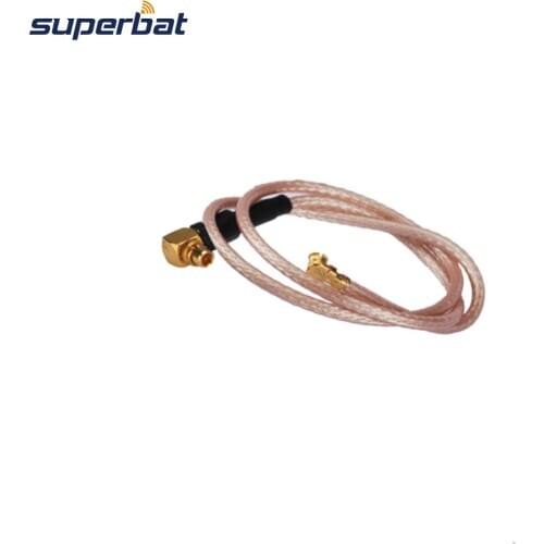 Superbat MMCX Right Angle Plug to UFL/IPX Right Angle Jack Pigtail Cable Antenna Feeder Cable Assembly RG178 15cm