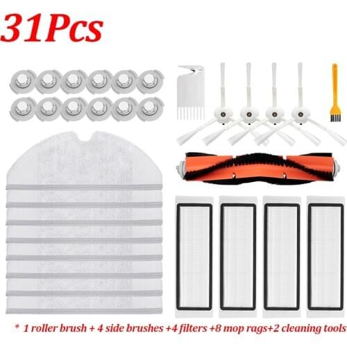 Mop Cloth Rags Water Tanker Filter for Robot Xiaomi Roborocks MI 1 1S S50 S52 S55 Vacuum Cleaner Roller Side Brush Replacement