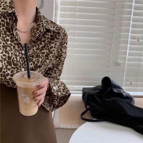 TUOLUNIU Leopard Blouses