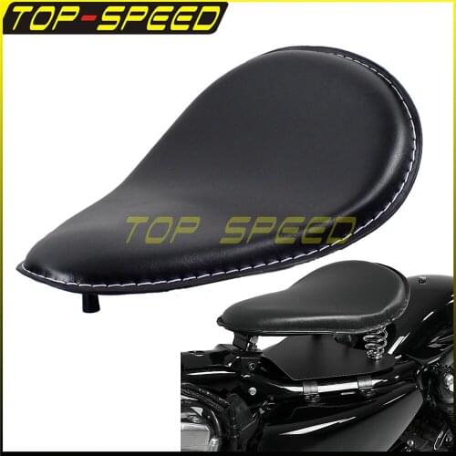 Motorcycle Chopper Solo Seat Cover W/3" Spring Brackets For Harley Honda Yamaha Kawasaki Suzuki Sportster Bobber Chopper