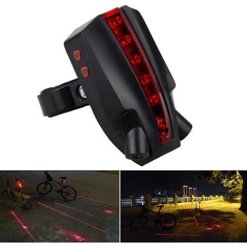 Cycling Projector Tail Light 2 Laser+5 LED Logo Projection Bike Laser Warning Light Bicycle Tail Lamp Beam Safety Warning Torch