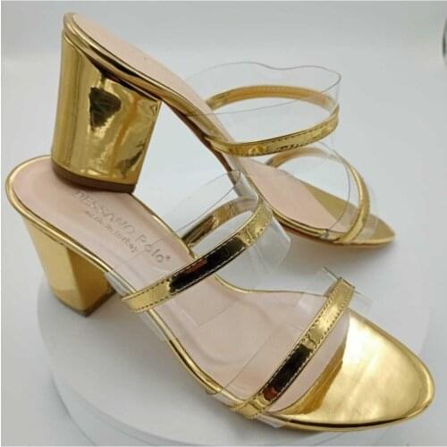 Women Gold Heels Transparent Slippers Women 'S slippers Women 'S sandals womens shoes 2021 Model designer Famous brand Dessano