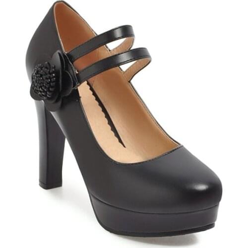 Big Size 14 15 16 17 ladies high heels women shoes woman pumps Package the heel Package toes Shallow mouth flowers