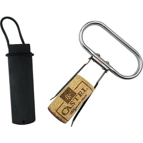 1 Pcs Portable Wine Bottle Openers Professional Wine Opener Two-Prong Cork Puller With Cover Corkscrew Kitchen Gadget Bar Tools