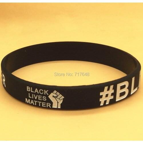 1000pcs Black lives matter BLM rubber wristband silicone bracelets free shipping by FEDEX B
