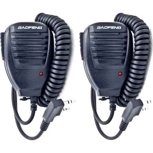 2PCs BAOFENG Speaker Microphone for UV-5R UV-5RE Plus BF-888S Two Way Radio KD-C1 AP-100 UV-82 Walkie Talkie