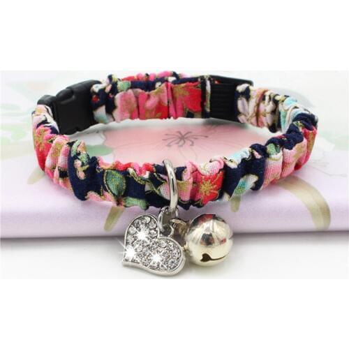 4 Colors Cat Collar With Bell Handmade Bells Collars Necktie Necklace Adjustable Collar For Cats