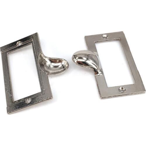 4PCS Drawer Label Pull Cabinet Frame Handle 58x32x15mm Tag Label Holders Name Card Pull Handles Silver