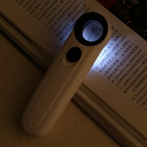 40X Handheld 2 LED Light Magnifier Reading Magnifying Glass Lens Jewelry Loupe