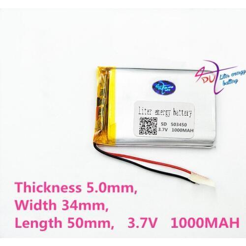 503450 3.7V 1000mah lithium-ion polymer battery MP3 MP4 GPS navigation intelligent water meter lithium batteries